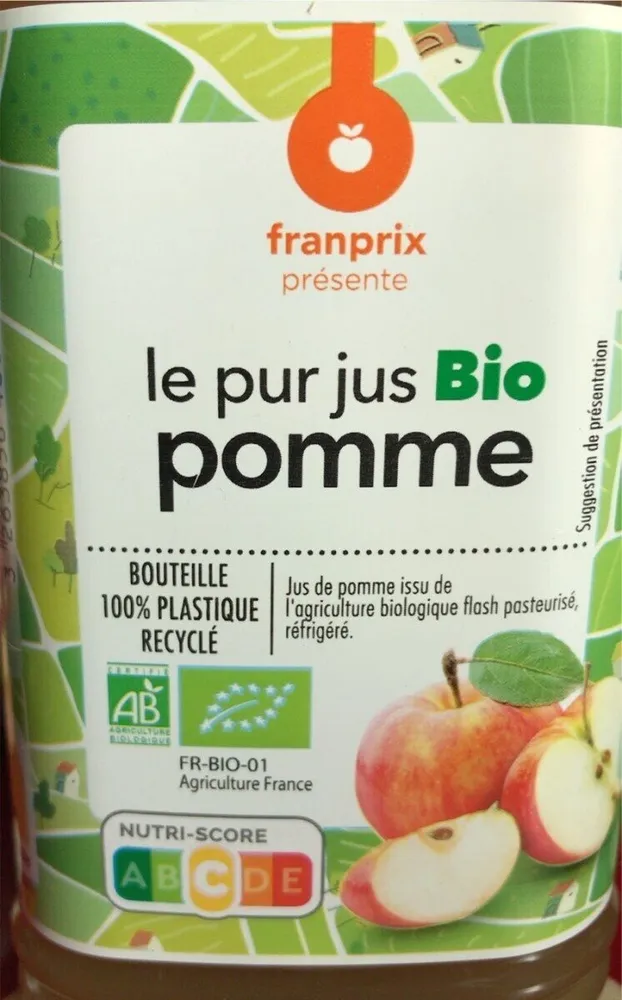 Le pur jus bio pomme