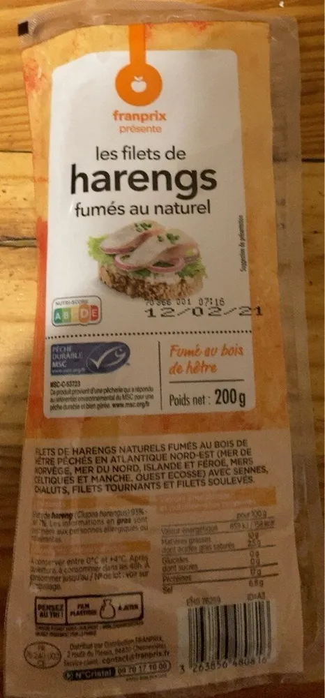 Filets de harengs fumes au naturel