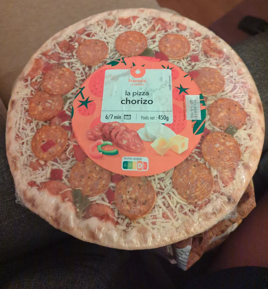 Pizza chorizo pâte fine