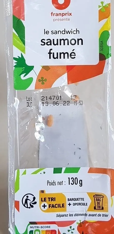 Sandwich saumon fumé