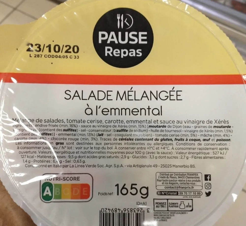 Salade mélangé à l'emmental