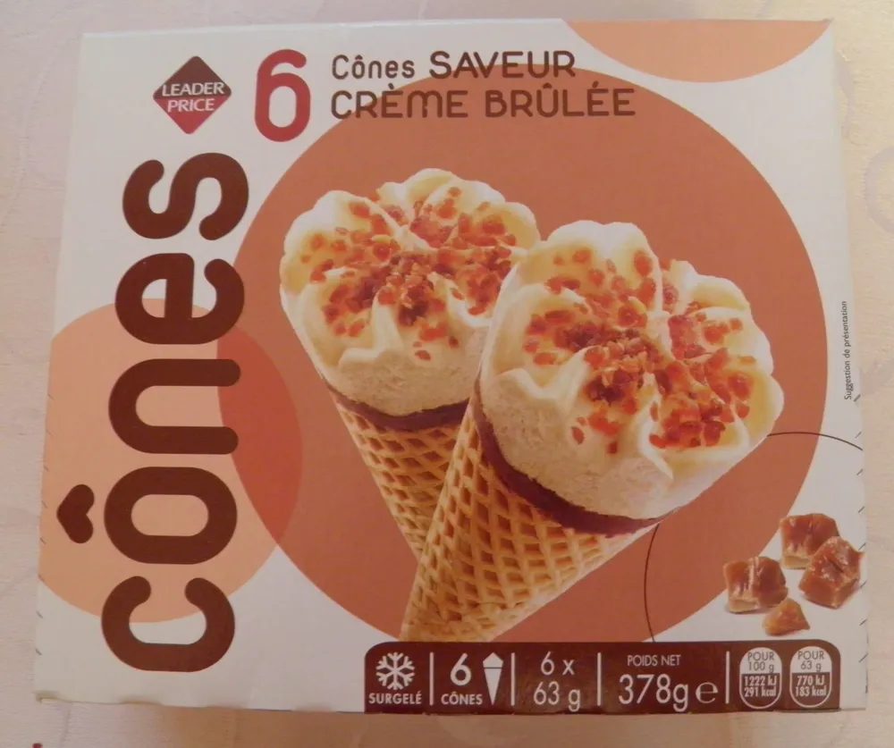 Cônes Saveur Crème brûlée