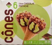 6 Cônes chocolat pistache