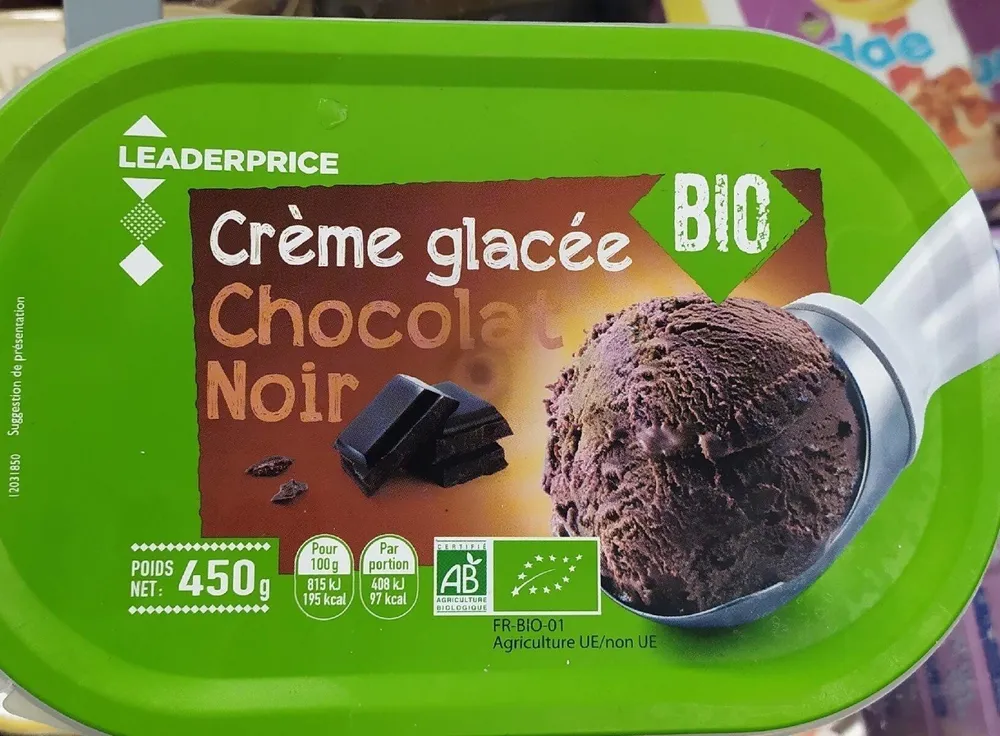 Creme glacee chocolat noir