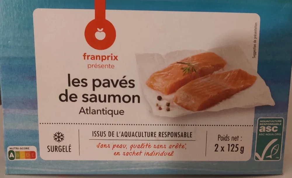 Les pavés de saumon Atlantique surgelé