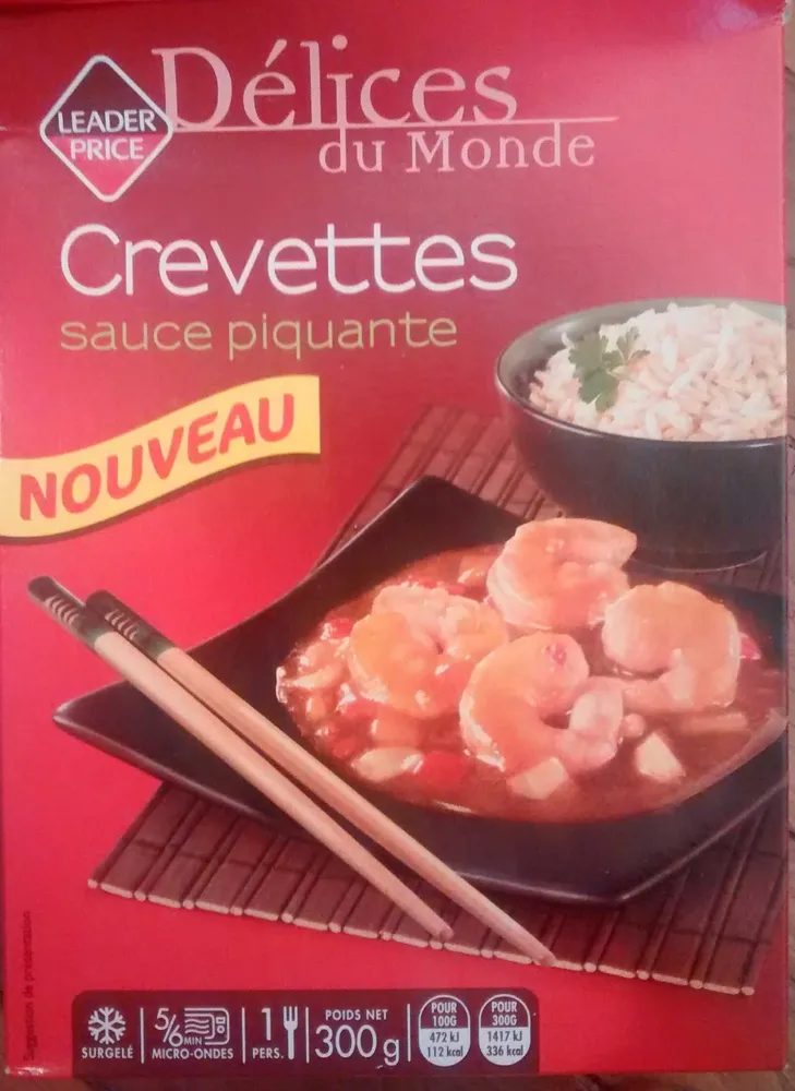 Crevettes sauce piquante, Surgelé