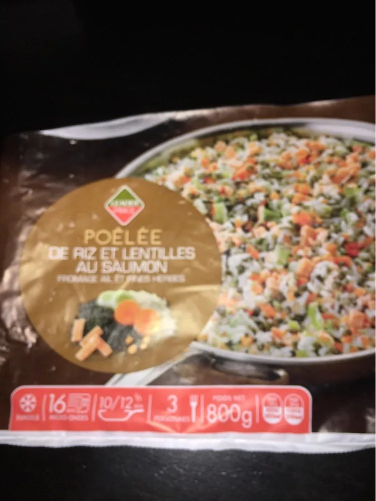 Poêlée de Riz et Lentilles au Saumon