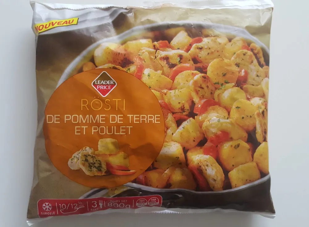 Rösti de pomme de terre et poulet