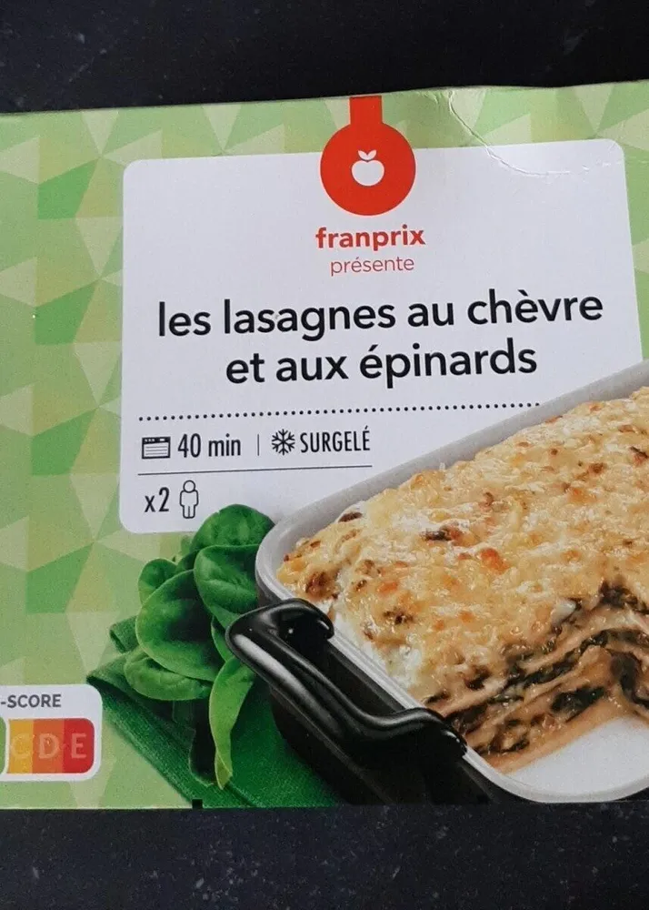 Lasagnes au chèvre et aux épinards