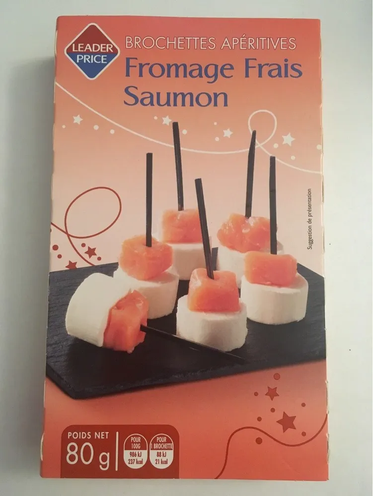 Brochettes fromages frais et saumon