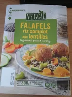 Falafels riz complet aux lentilles légumes sauce curry