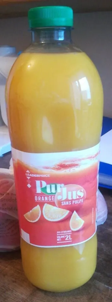 Pur jus orange sans pulpe 2L