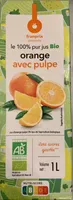 100% pur jus Bio orange avec pulpe