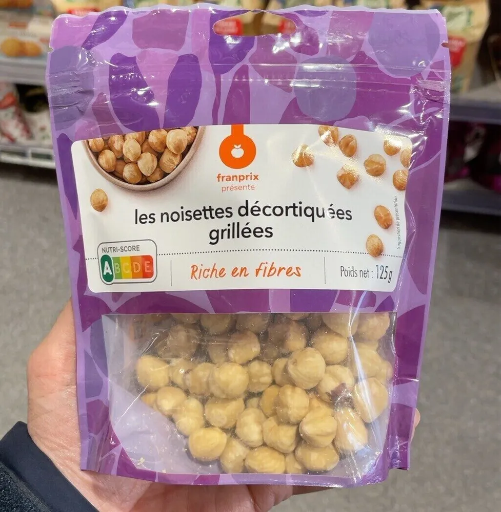 Les noisettes décortiquées grillées