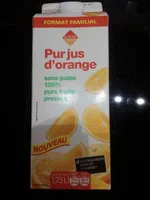 Pur jus d'orange pressée sans pulpe