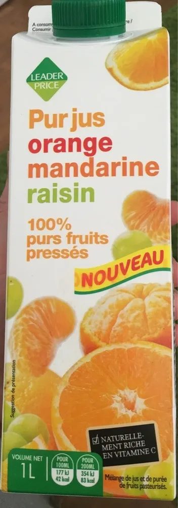 Pur jus orange mandarine raisin