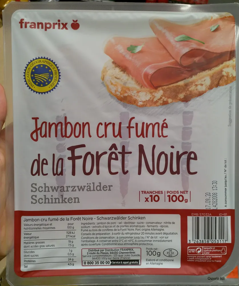 Jambon cru fumé forêt noire