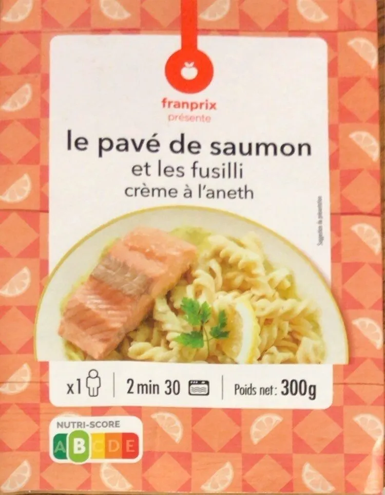 Le pavé de saumon et les fusilli