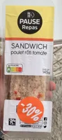Sandwich poulet rôto tomate