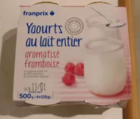Yaourts au lait entier aromatisé framboise