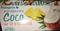 Dessert végétal au lait de coco sur lit d’ananas