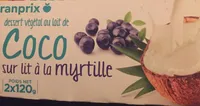 Dessert Végétal au Lait de Coco sur Lit à la Myrtille