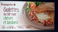 2 Galettes au blé noir garnies de lardons et de chèvre