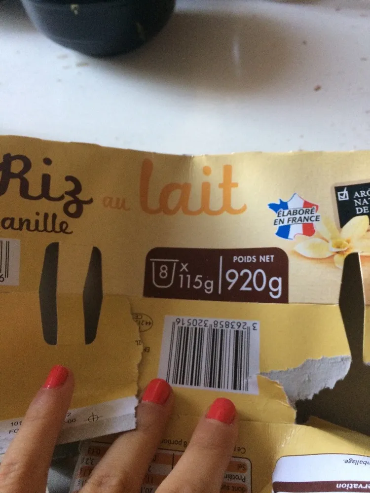 Riz au lait vanille