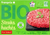 steaks haches pur boeuf 15% MG bio VBF