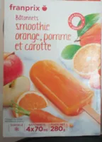 Bâtonnets smoothie orange, pomme et carotte