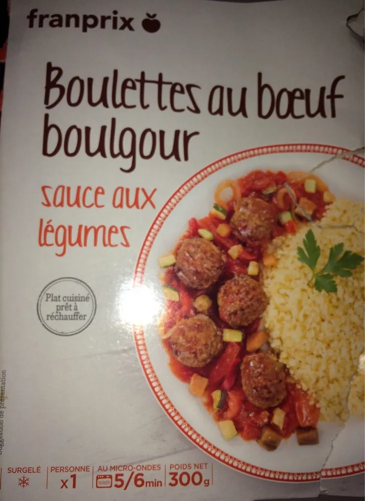 Boulettes au boeuf boulgour sauces aux legumes