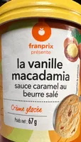 Glace vanille macadamia, sauce caramel beurre salé