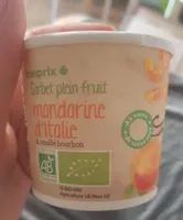 Sorbet plein fruit mandarine d'Italie