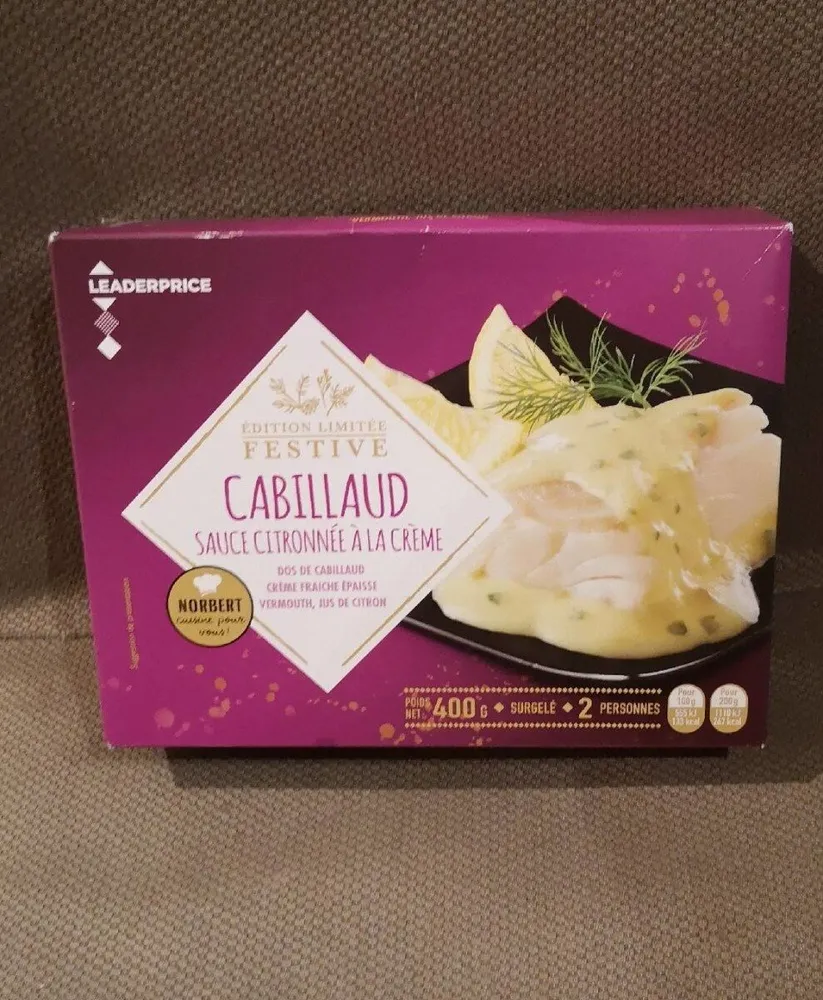 Cabillaud sauce citronnée à la crème