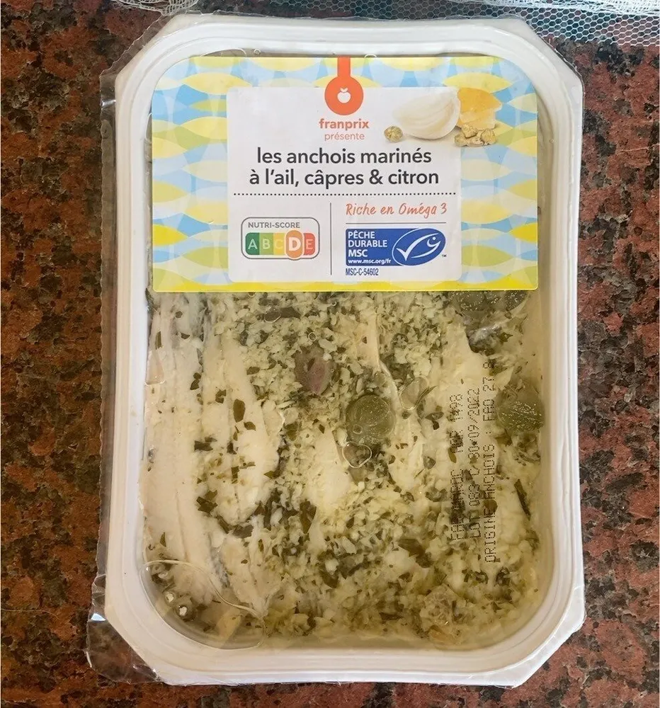 Les anchois marines à l’ail