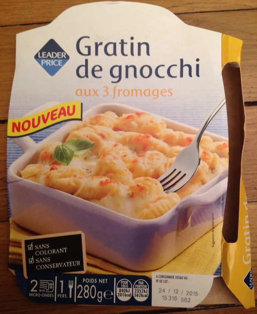 Gratin de gnocchi aux 3 fromages