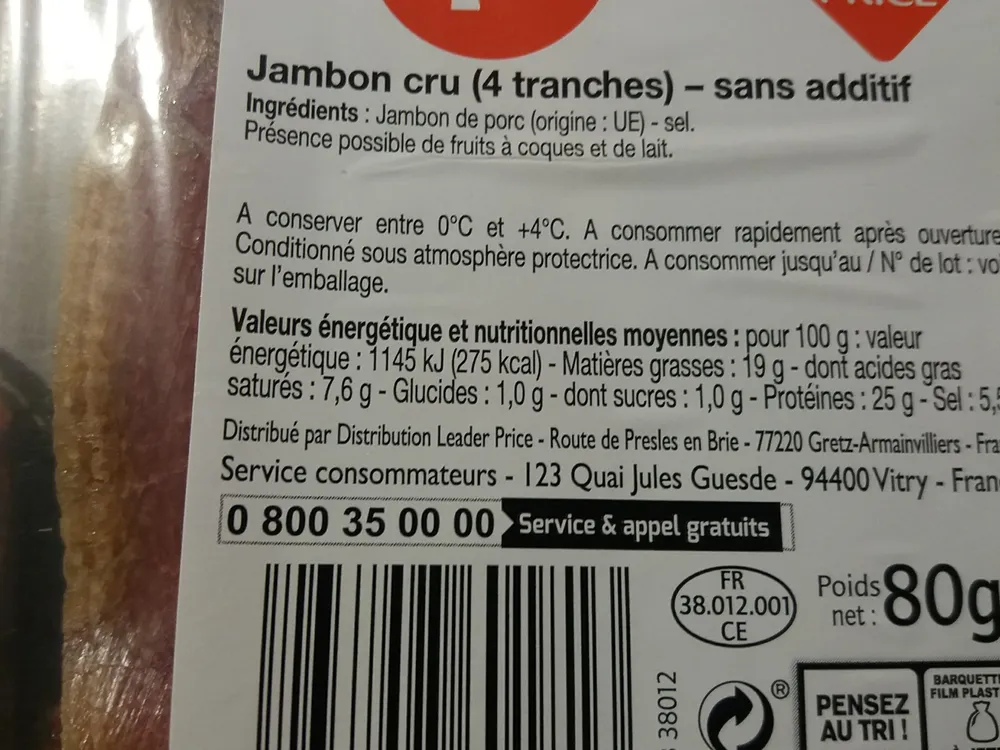Jambon cru