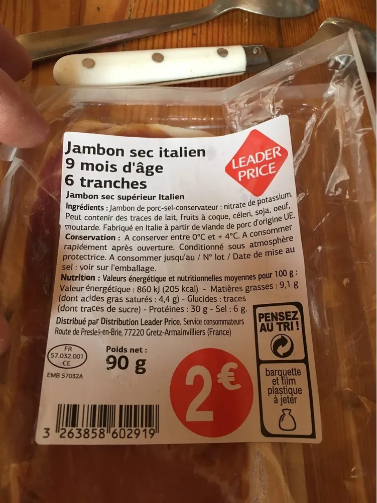 Jambon sec italien 9 mois d’age