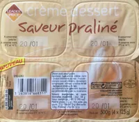 Crème dessert saveur praliné
