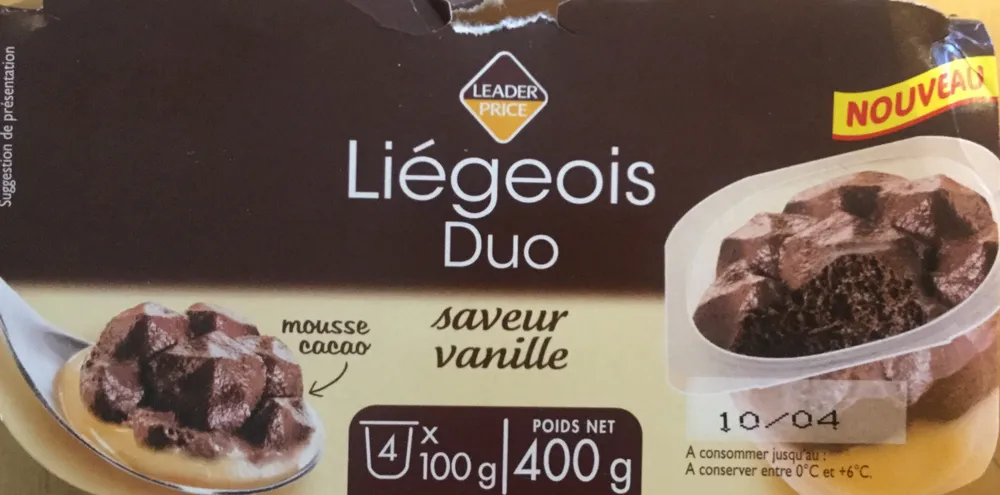 Liégeois duo saveur vanille