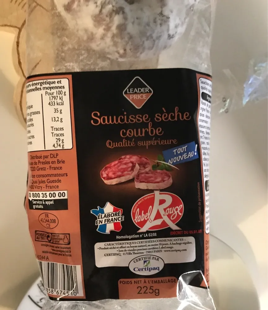 Saucisse seche courbe