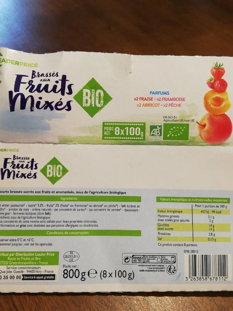 Brassés aux fruits mixés