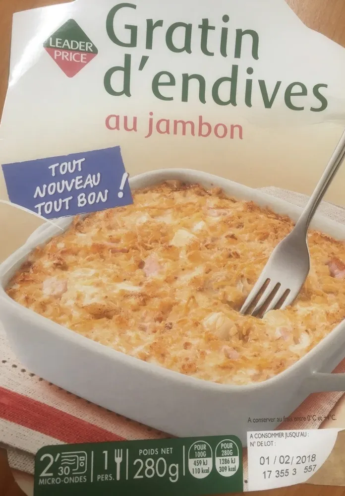 Gratin d’endives au jambon