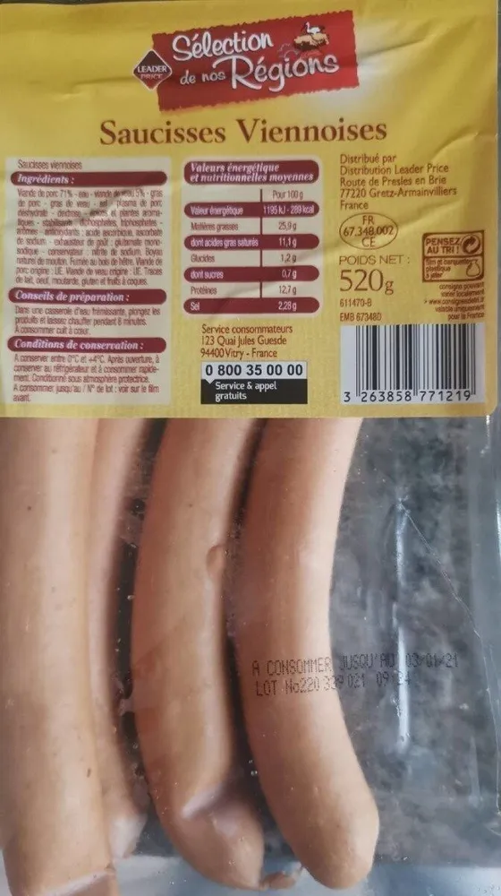 Saucisses viennoises
