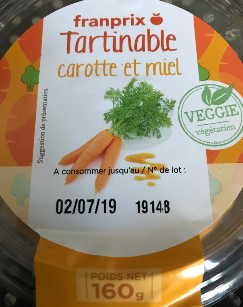 Tartinable carotte et miel