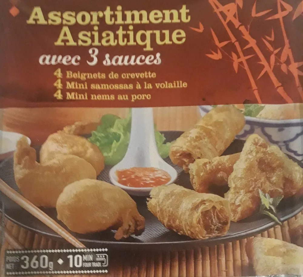 Assortiment asiatique avec 3 sauces