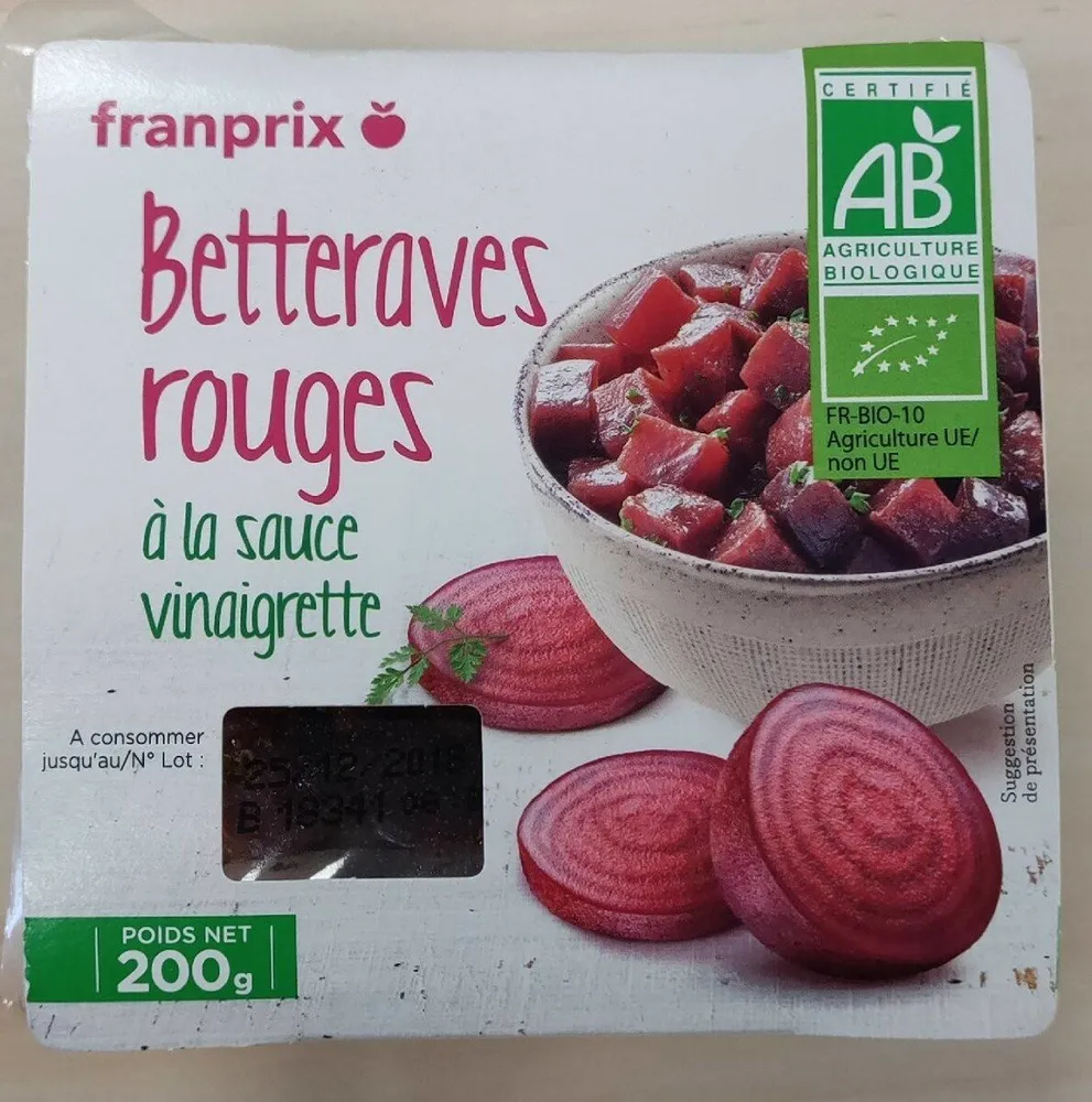 Betteraves rouges à la sauce vinaigrette