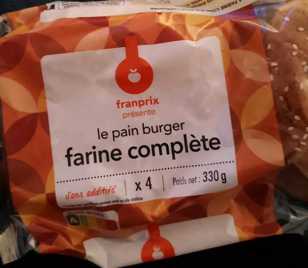 Le pain burger farine complète