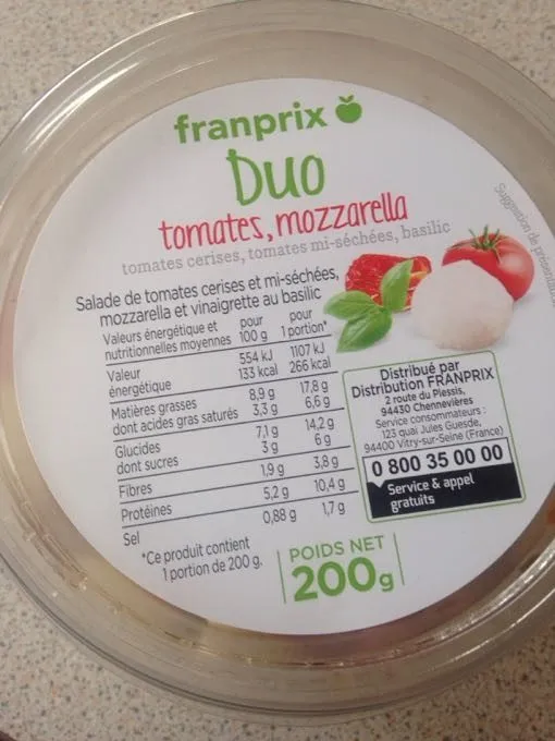 Duo tomates, mozzarella
