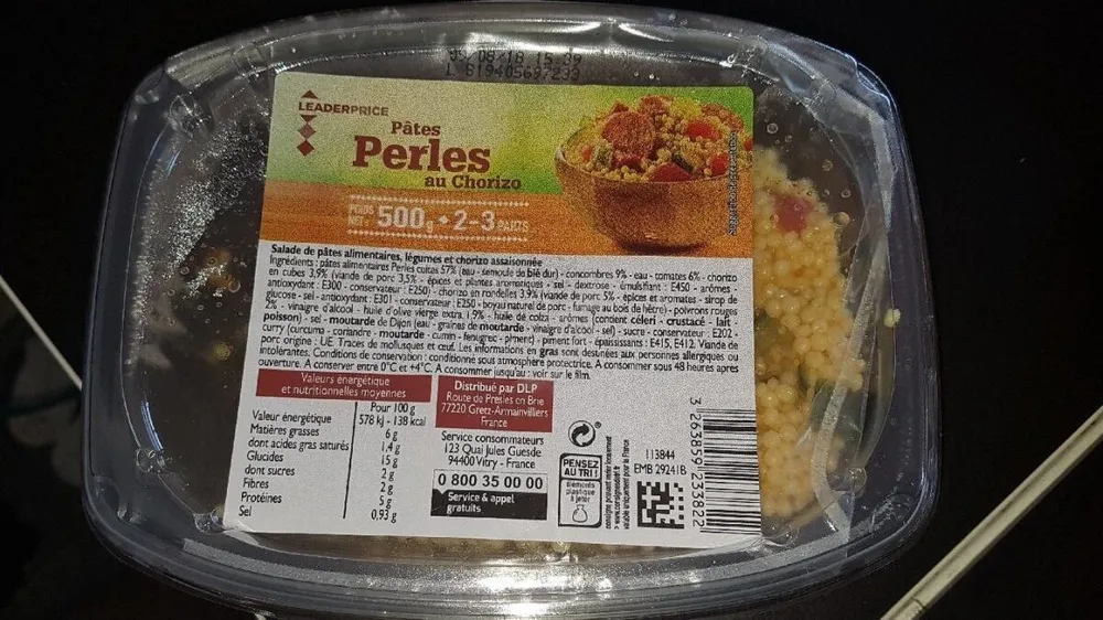 Pâtes perles au chorizo